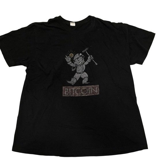 Bitcoin Miner T-Shirt Crypto Currency Blockchain‎ Money Graphic Tee XXL - Picture 1 of 7